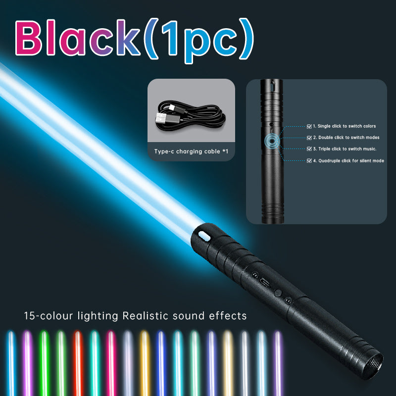 Rechargeable Energy Swords - 2-Pack Duel Set, 15 RGB Colors, Motion Activated Sound Effects, Great for Kids Christmas and Adult Collectors