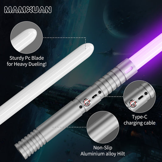 Dueling light up saber Toys Real Lightsabers 20 Colors 4 Modes Sounds 2-in-1 Detachable Lightsaber Type-C Rechargeable Lightsaber Suitable for Children and Adults