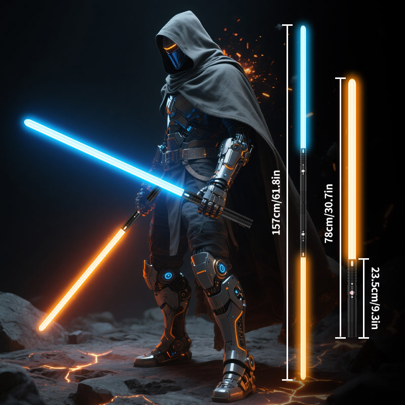 Adventure Glow Sword 1-Pack - Lightweight Aluminum Handle, 20 Neon Colors, Ambient Nature Sound Mode, Rechargeable