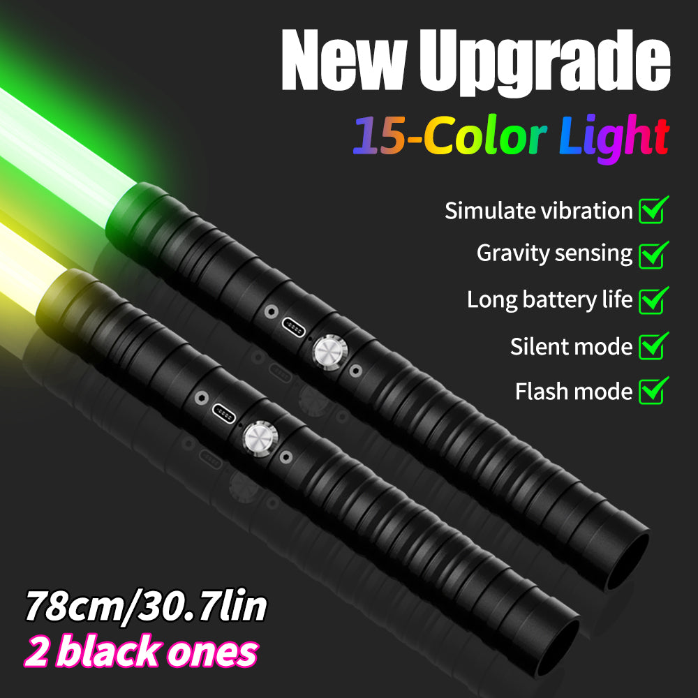 Aluminum Alloy Handle Energy Blade Prop - 15 RGB (4 Dynamic Modes) | Obsidian Black Edition | Real-life Role Playing Game
