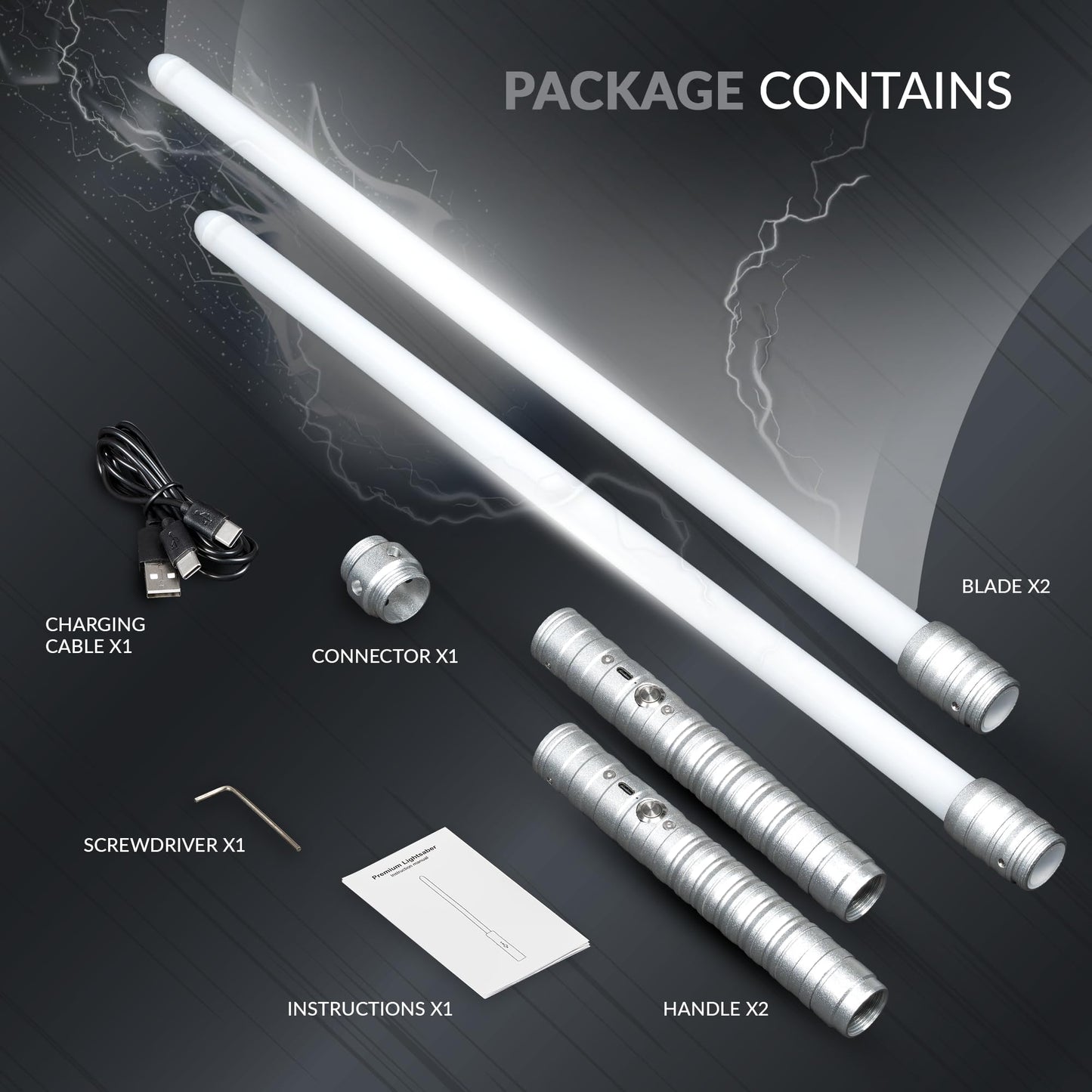 light up saber, 15 Colors and 4 Modes Light up Light Saber for Dueling, 2-in-1 RGB Detachable USB Charge