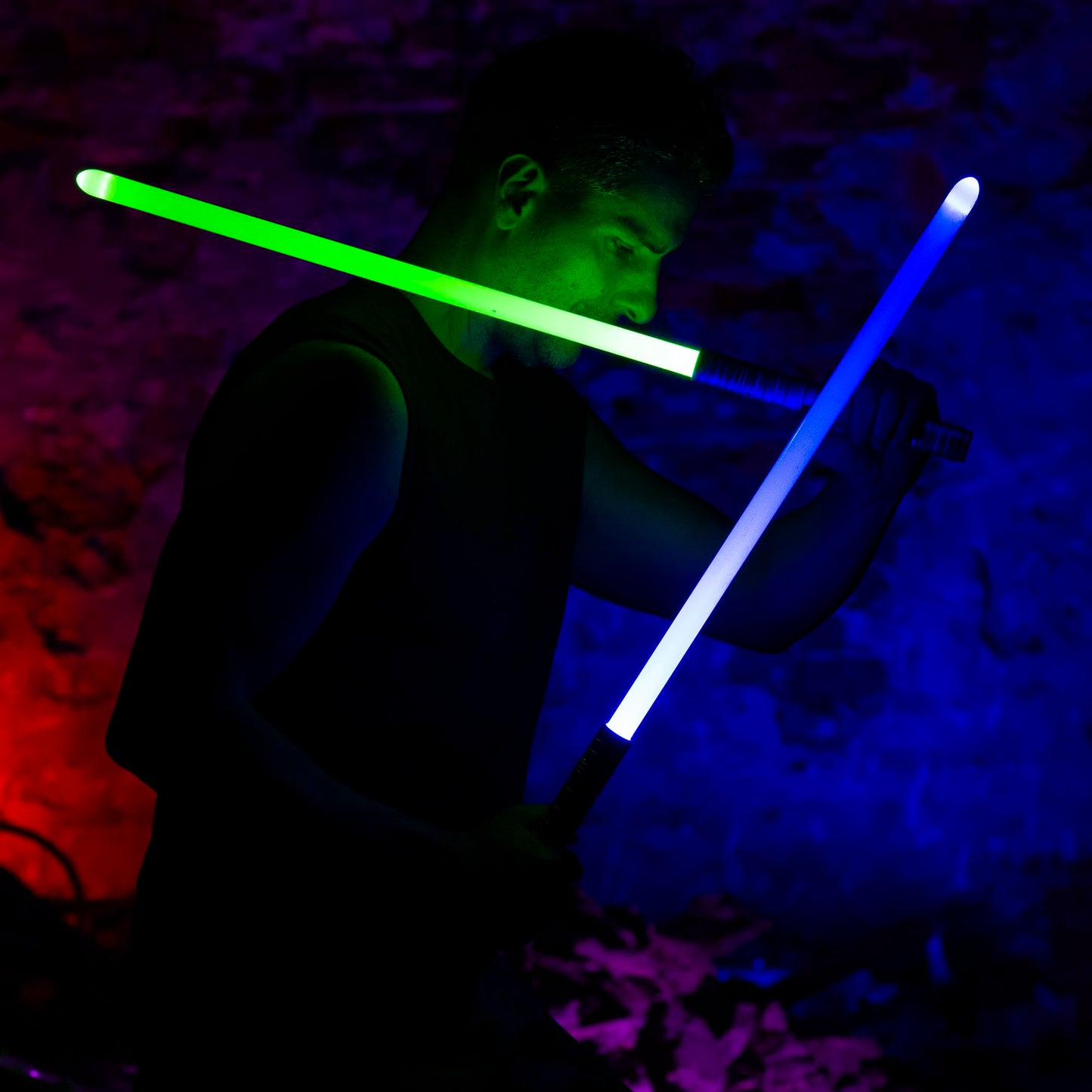 light up saber, 15 Colors and 4 Modes Light up Light Saber for Dueling, 2-in-1 RGB Detachable USB Charge