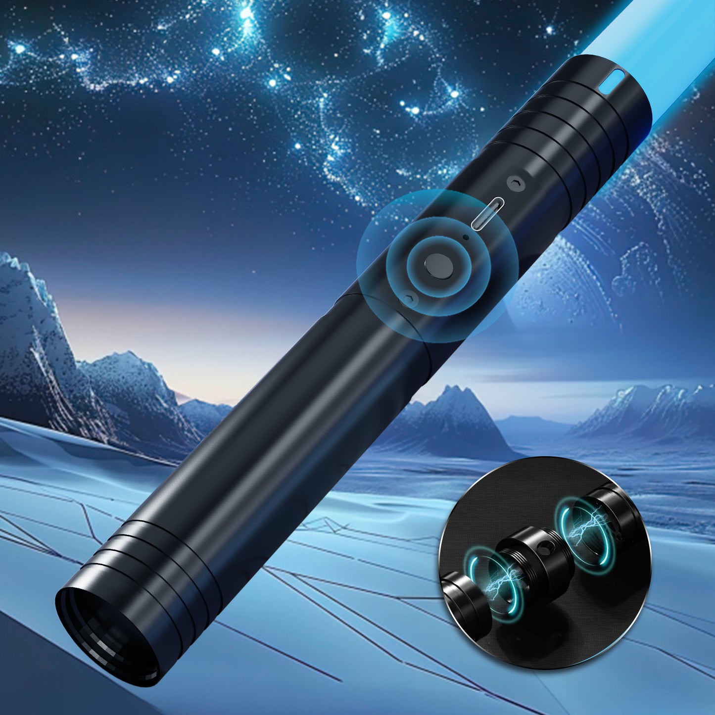 Rechargeable Energy Swords - 2-Pack Duel Set, 15 RGB Colors, Motion Activated Sound Effects, Great for Kids Christmas and Adult Collectors