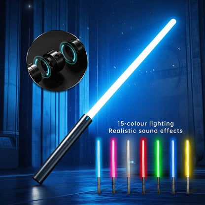 Rechargeable Energy Swords - 2-Pack Duel Set, 15 RGB Colors, Motion Activated Sound Effects, Great for Kids Christmas and Adult Collectors