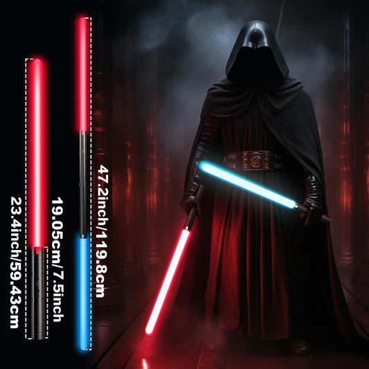 Light Saber, 15 colors, Light Sabers for Kids with FX Sound, 2 in 1 Expandable Light Swords Gift Set for Birthday, Halloween Party, Galaxy War Fighters and Warriors