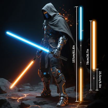 Adventure Glow Sword 1-Pack - Lightweight Aluminum Handle, 20 Neon Colors, Ambient Nature Sound Mode, Rechargeable