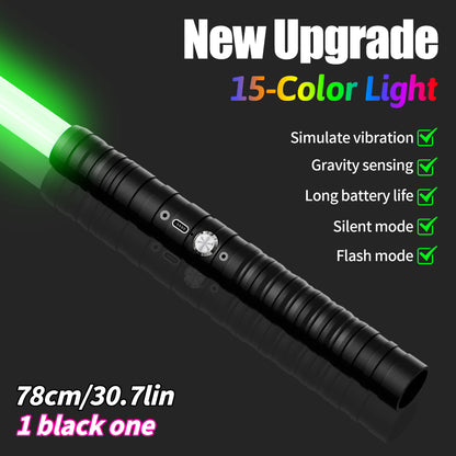 Aluminum Alloy Handle Energy Blade Prop - 15 RGB (4 Dynamic Modes) | Obsidian Black Edition | Real-life Role Playing Game