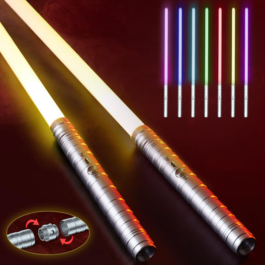 light up saber, 15 Colors and 4 Modes Light up Light Saber for Dueling, 2-in-1 RGB Detachable USB Charge