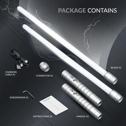 light up saber, 15 Colors and 4 Modes Light up Light Saber for Dueling, 2-in-1 RGB Detachable USB Charge